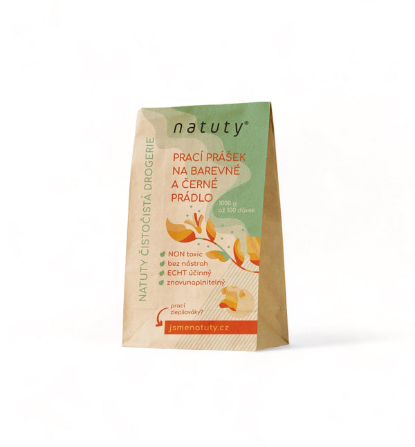 Natuty Prací prášok na farebné a čierne oblečenie (1 kg) - II. kvalita