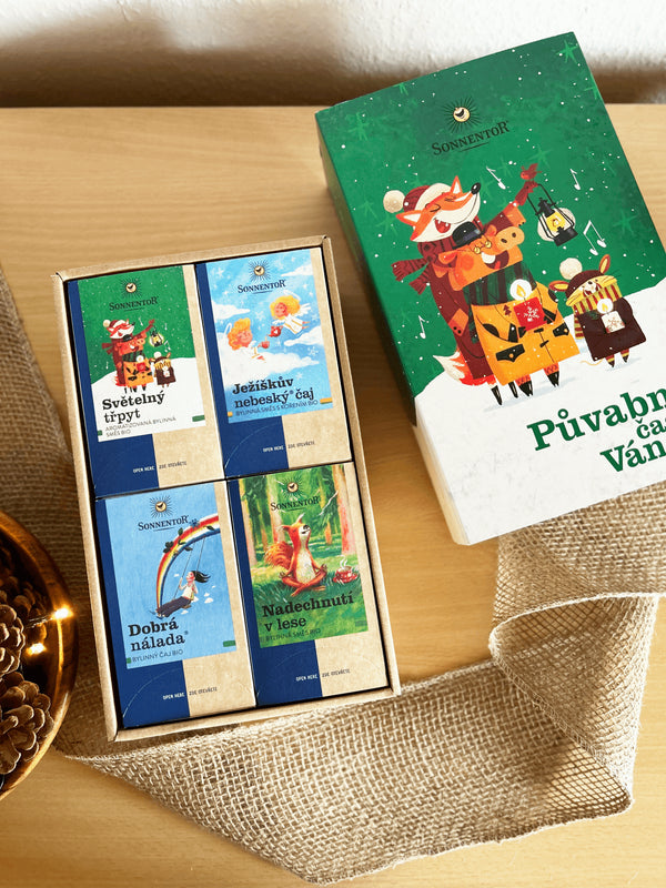 Sonnentor Darčeková krabička na čaj <tc>BIO</tc> - Očarujúci vianočný čas (4 ks)