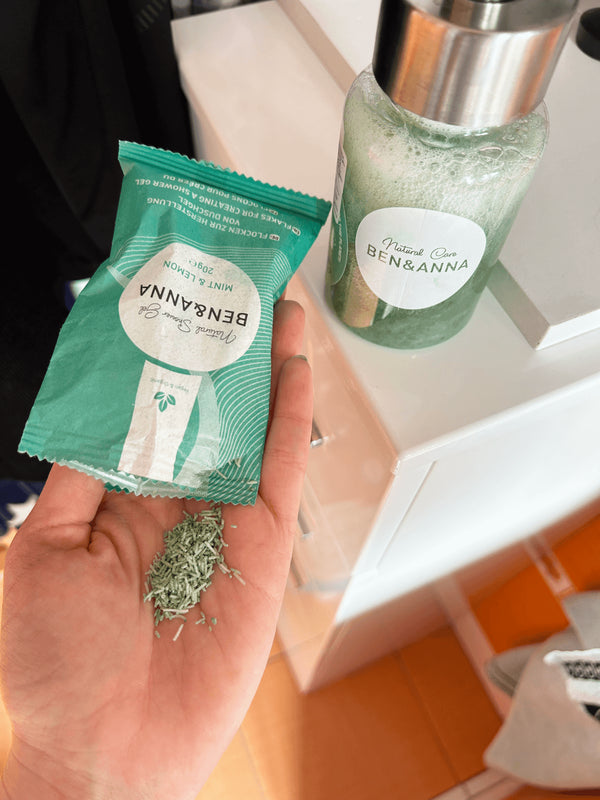 Ben & Anna Sprchový gél v prášku (2×20 g) - Mäta a citrón