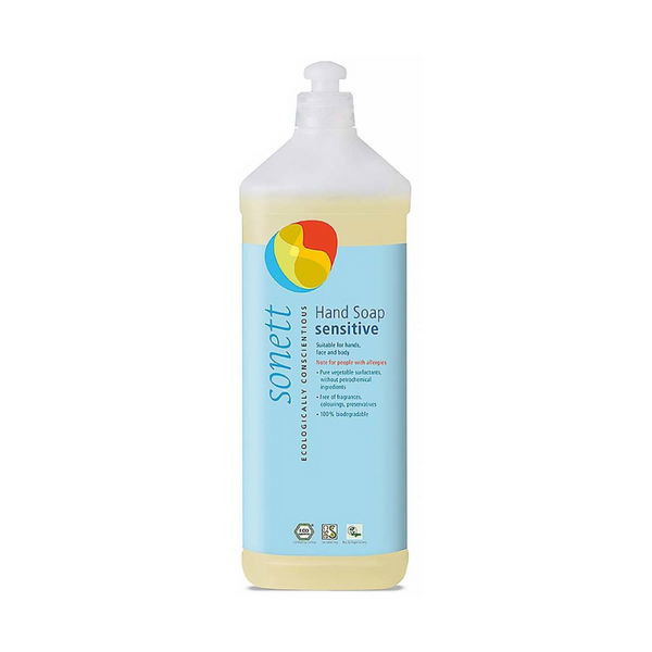 Sonett tekuté mydlo Sensitive <tc>BIO</tc> (1 l) - II. kvalita