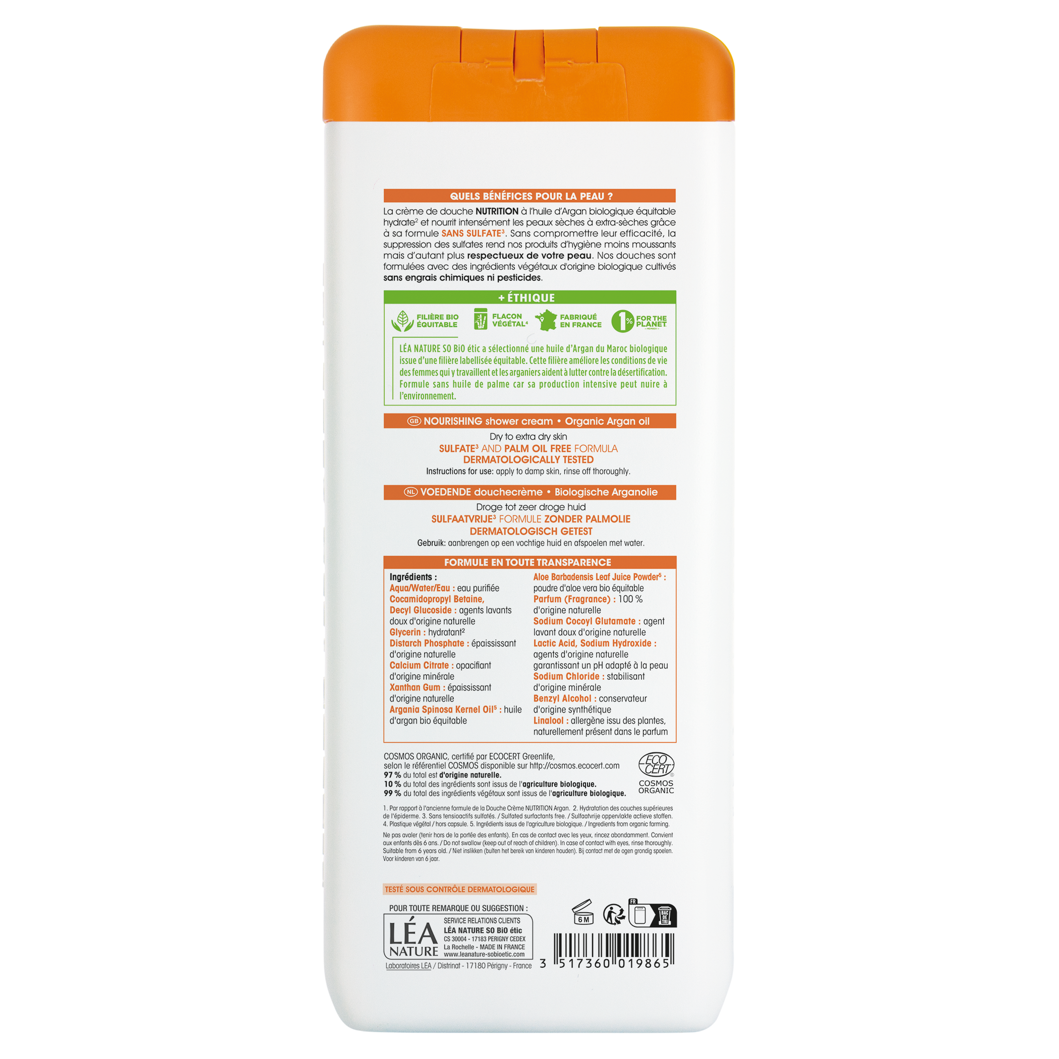 SO’BiO étic Krém sprchový NUTRITION s arganovým olejem BIO (650 ml)