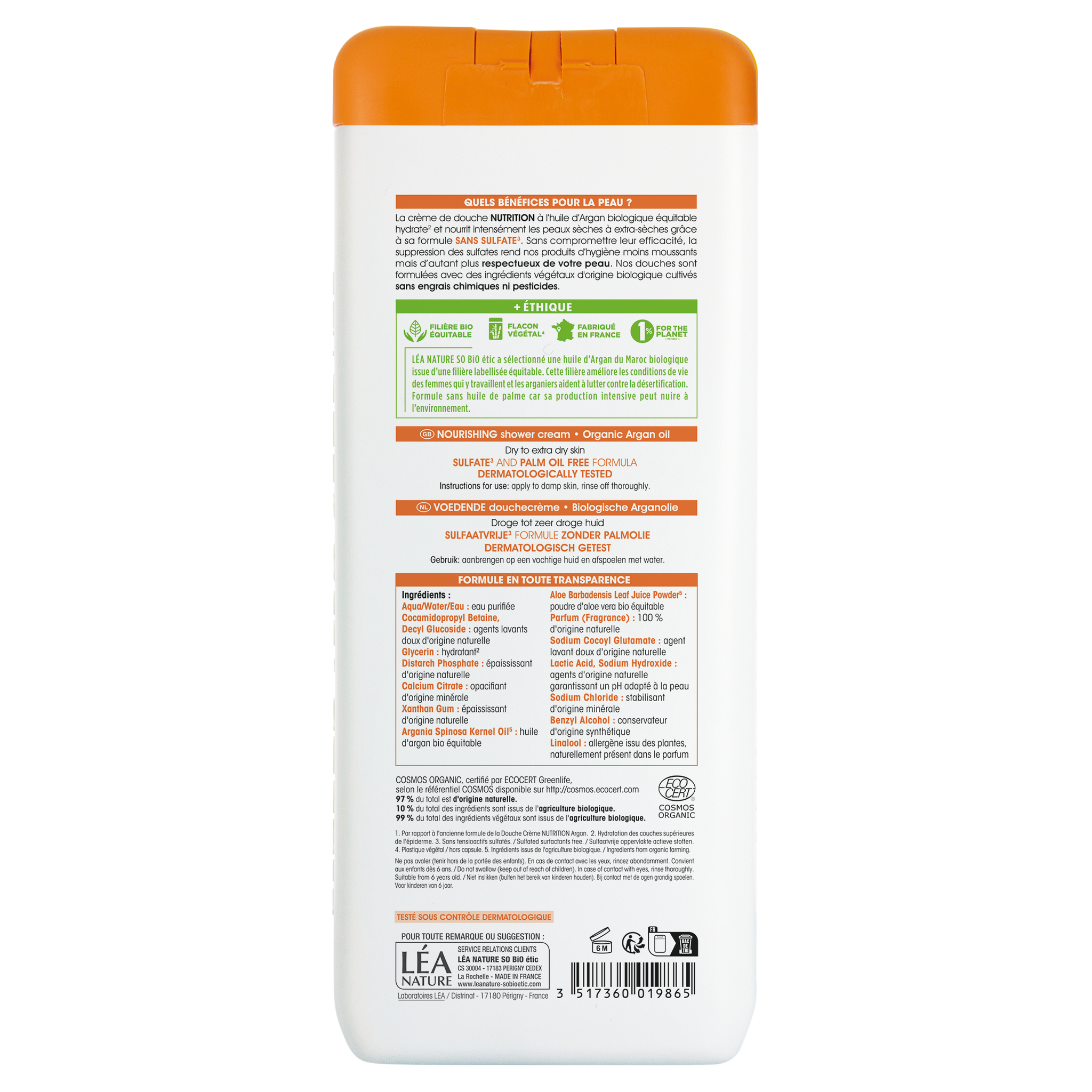 SO’BiO étic Krém sprchový NUTRITION s arganovým olejem BIO (650 ml)