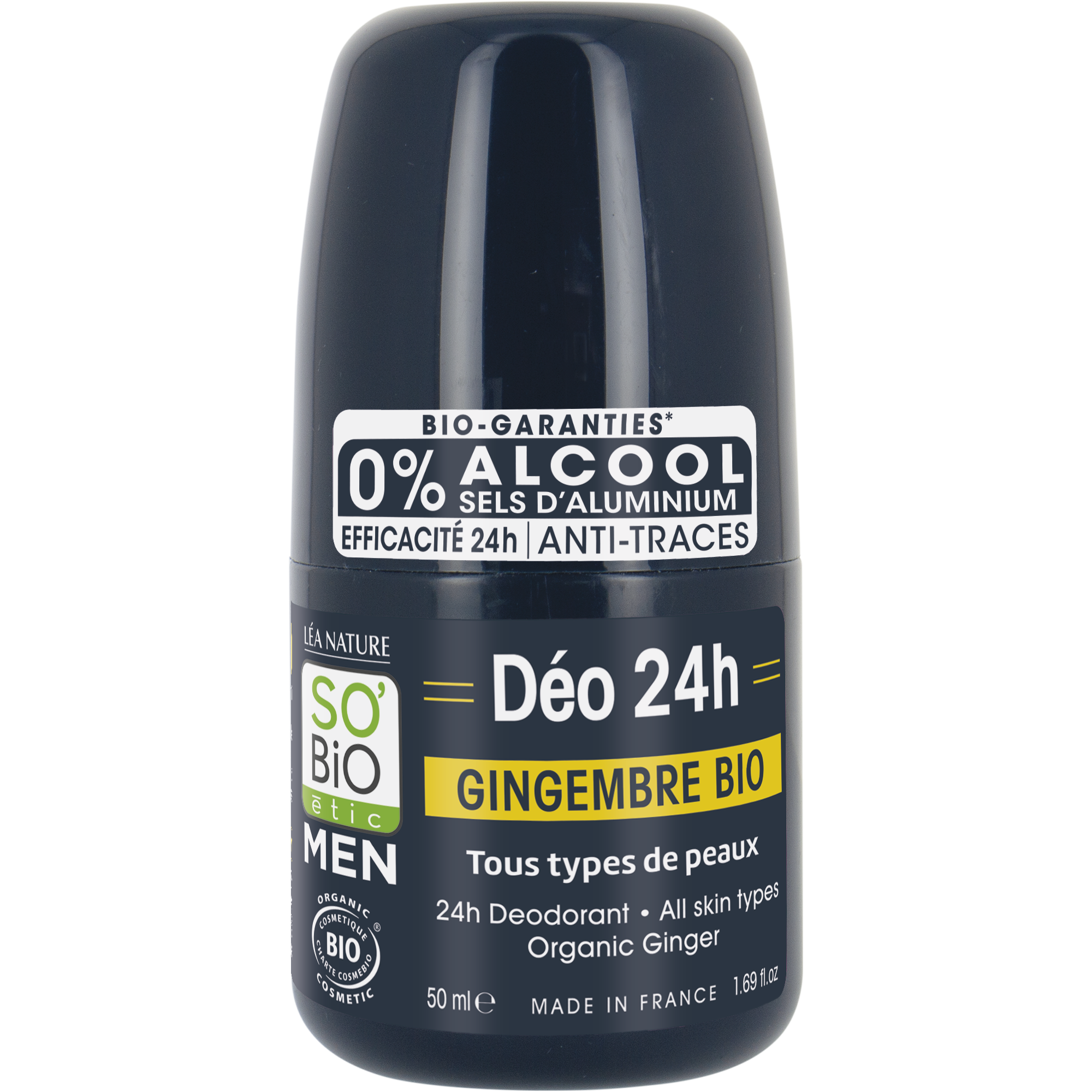 SO’BiO étic Deodorant roll-on 24h MEN - zázvor BIO (50 ml)