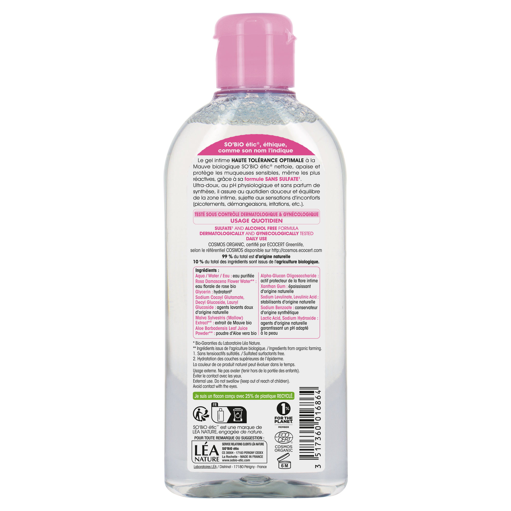 SO’BiO étic Gel mycí pro intimní hygienu hypoalergenní BIO (200 ml)