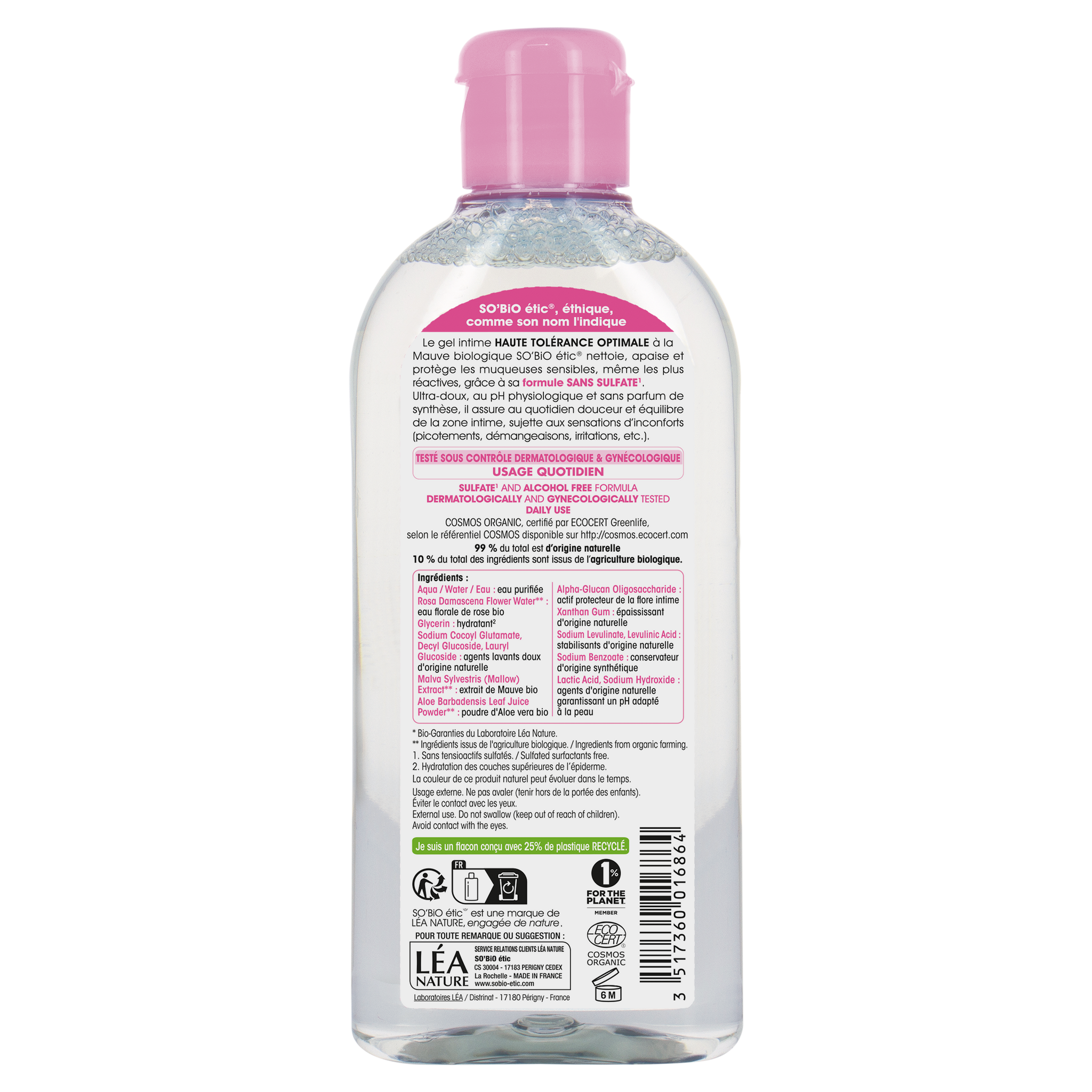 SO’BiO étic Gel mycí pro intimní hygienu hypoalergenní BIO (200 ml)