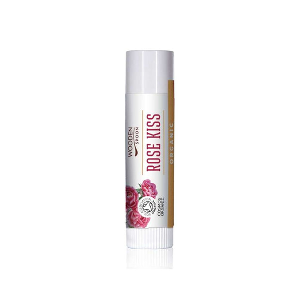 Drevená lyžička Balzam na pery Rose Kiss <tc>BIO</tc> (4,3 ml)