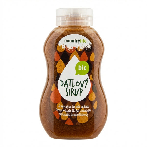 Country Life Sirup datlový BIO (250 ml/345 g) - zcukernatělý, min. trv. 7/2026