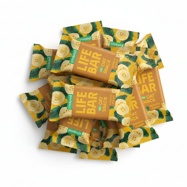 Lifefood Zvýhodněná sada 13 + 2 tyčinky zdarma - Lifebar Oat Snack Banana Dream BIO (15 x 40 g)
