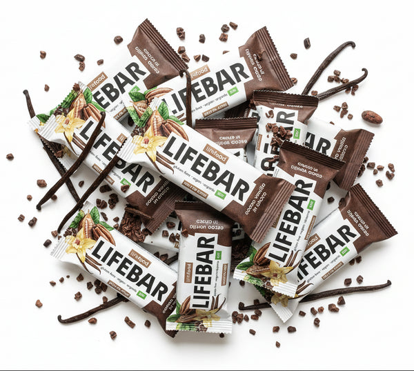 Lifefood Zvýhodněná sada 13 + 2 tyčinky zdarma - Lifebar InChoco vanilková s kakaovými boby RAW BIO (15 x 40 g)