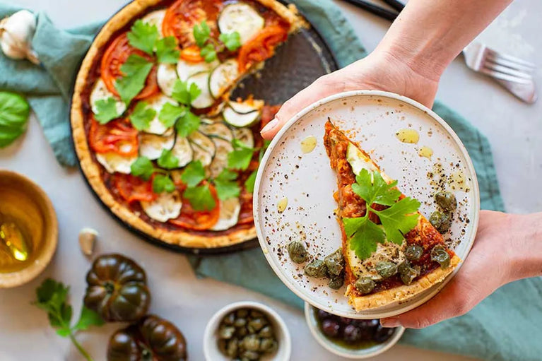 Toskánský quiche s rajčaty a cuketou
