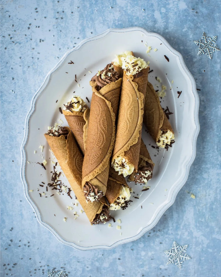 Trubičky s dvojí čokoládovou náplní