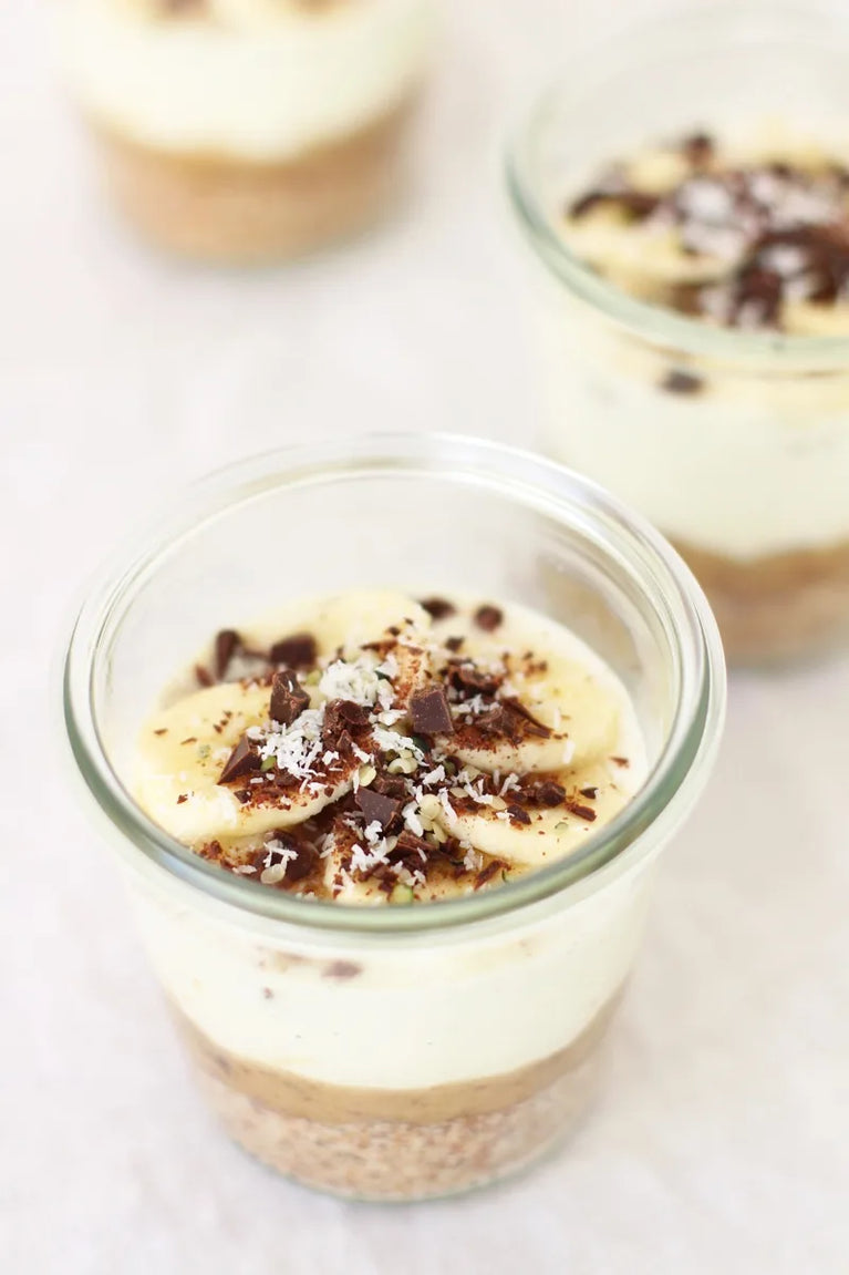 Zdravý banoffee pie ve sklenici