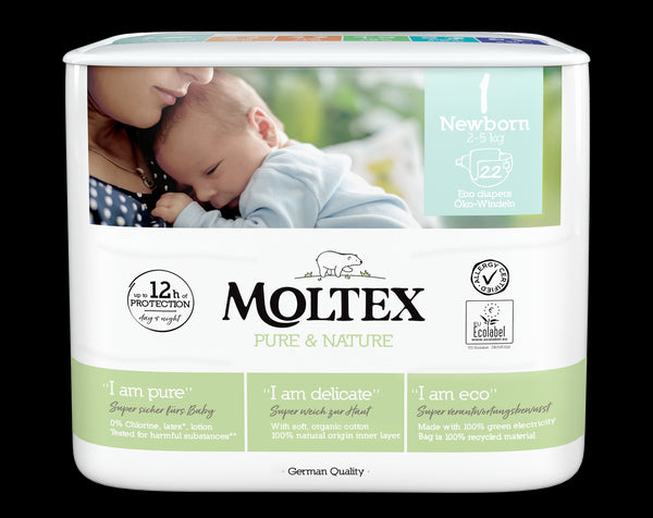 Ekologické plienky Moltex Pure & Nature - pre novorodencov (2-4 kg) (22 ks)