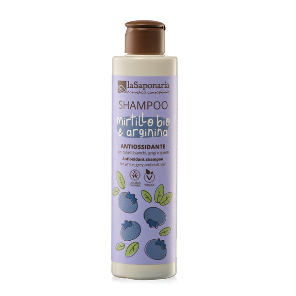 laSaponaria Antioxidační šampon na šedivé vlasy s BIO borůvkou a argininem (200 ml)