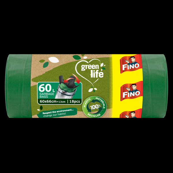 FINO Vrecia na odpadky Green Life Easy pack 27 μm - 60 l (18 ks)