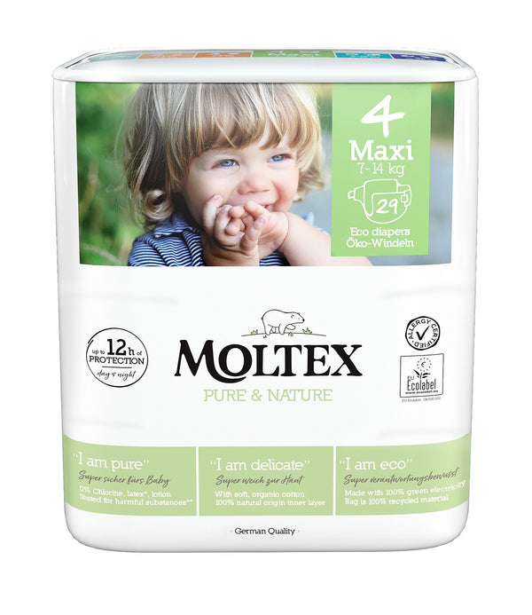 Ekologické plienky Moltex Pure & Nature - Maxi (7-14 kg) (29 ks)