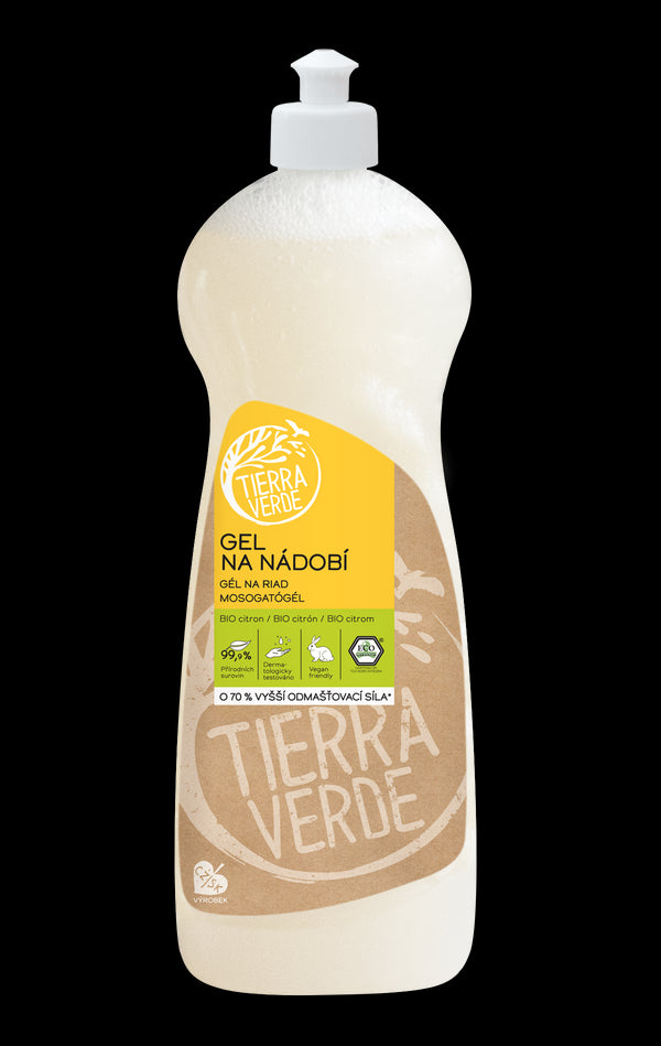 Tierra Verde Gél na umývanie riadu s <tc>BIO</tc>citrónovou silicou (1 l) - II. kvalita