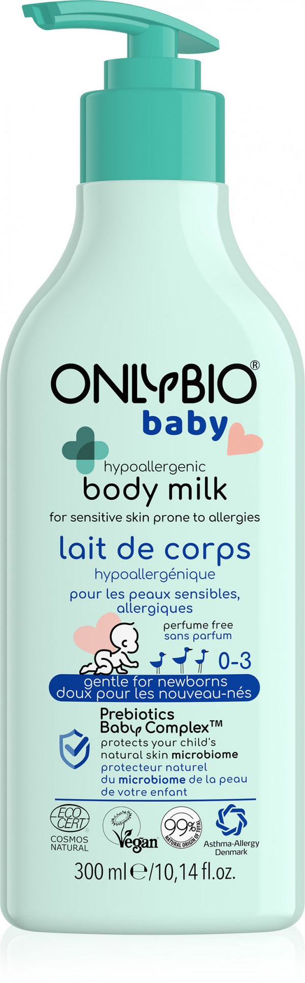 Hypoalergénne telové mlieko pre bábätká OnlyBio (300 ml)