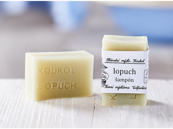 Koukol Soap Factory Tuhý šampón proti lupinám - Lopúch (70 g)