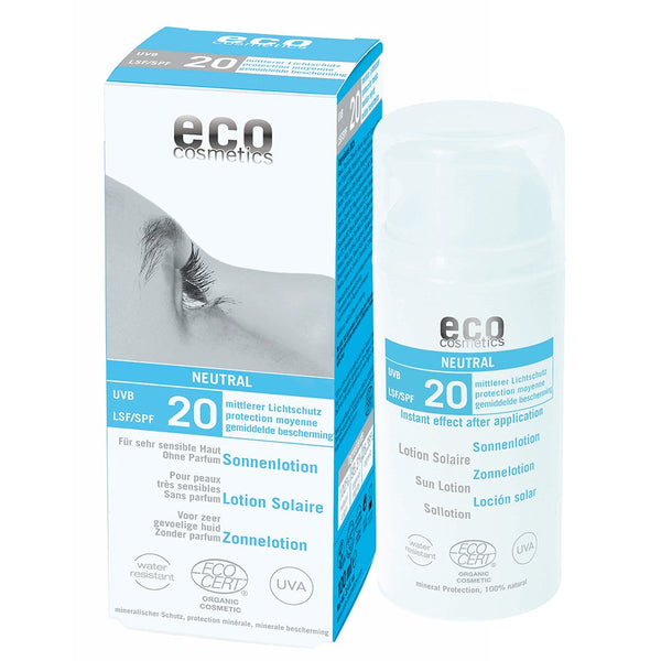 Eco Cosmetics Neutrálny opaľovací krém bez parfumu SPF 20 <tc>BIO</tc> (100ml)