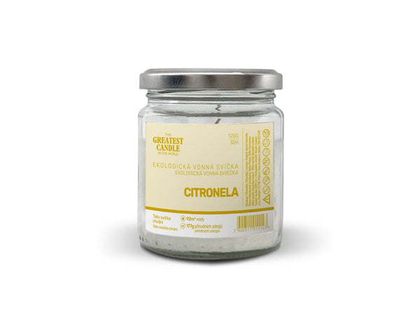 The Greatest Candle Nulová sviečka v skle (120 g) - citronela