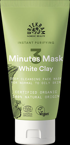 Urtekram White Clay Face Mask na okamžité čistenie <tc>BIO</tc> (75 ml)