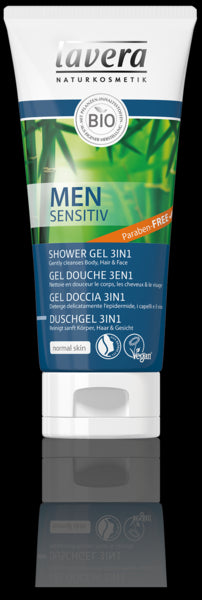 Lavera Sprchový gél a šampón pre mužov Sensitive 3v1 <tc>BIO</tc> (200 ml)